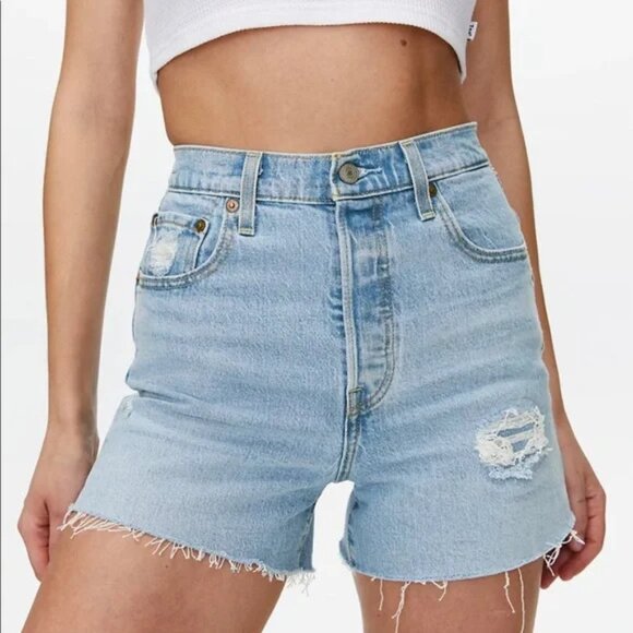 Levi's Ribcage Denim Short- Tango Pulse, Size 25 - Picture 1 of 8